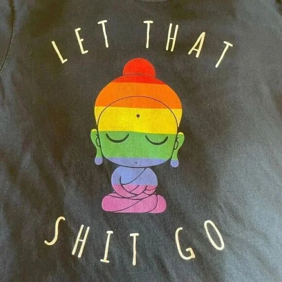 Gildan Soft style Ring Spun Black Graphic “Let That Shit Go” Cotton SZ XL #1365 - Picture 10 of 12
